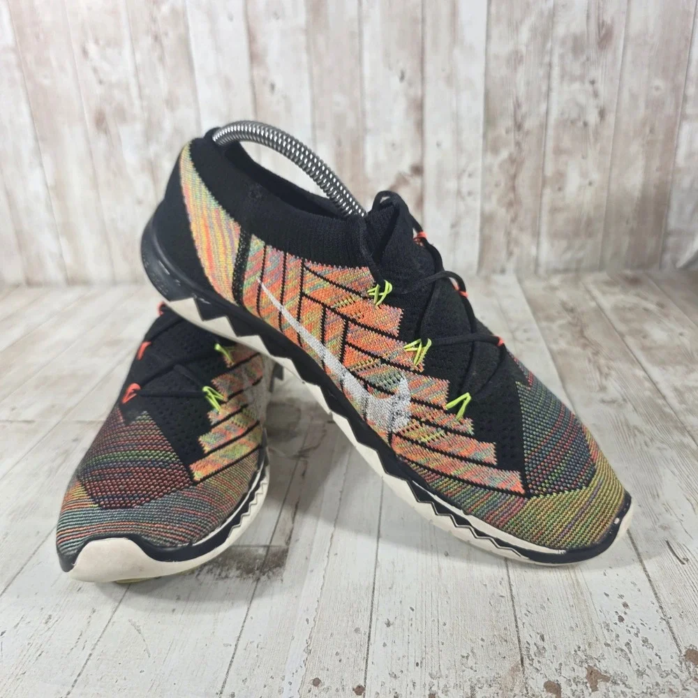 Nike Free 3.0 Flyknit Womens Running‎ Black Multi Color EU 40 US 9 718420-008
